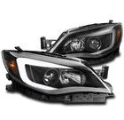 For 08-14 Subaru Impreza Wrx Led Black Projector Headlight Lamp Left+Right Pair