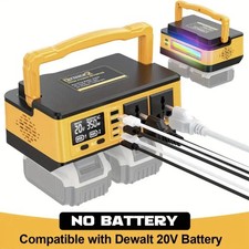 350W Power Pure Sine Wave Inverter Compatible with Dewalt 20V Batteries, DC 20V