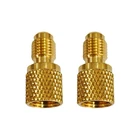 2 pcs R134a Brass Adapter Fitting 1/4" Male to 1/2" ACME Female