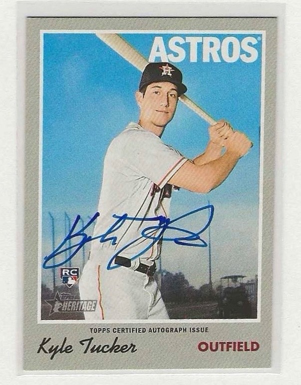 2019 Topps Heritage Kyle Tucker Real One Auto ROA-KT BLUE Ink ASTROS