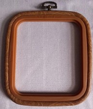 4.5 x 5 inch Square Plastic Flexi Hoop - Woodgrain Effect