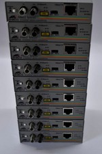 Allied Telesis AT-MC13 Ethernet Media Converter LOT OF 9 12V Power Supply No...