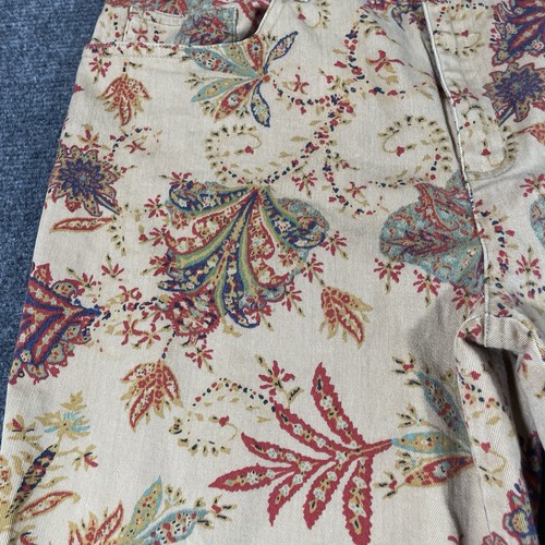 Lauren Ralph Lauren Pants Womens Size 8 Petite Tan Floral Fairycore Boho - Picture 2 of 15