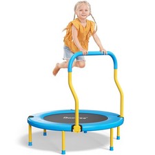 36 Inch Mini Trampoline for Kids, Indoor Outdoor Trampoline with Foam Handle,...