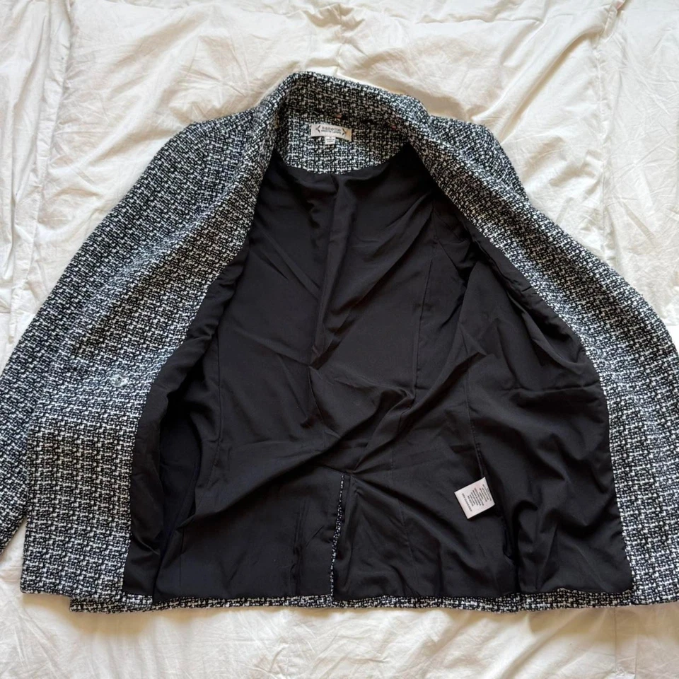 Blazer Nanette Leopore Tweed Doble Botona Talla 4 Coqueta Femenina Academia Foto 4 de 4