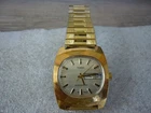 VINTAGE TIMEX MECHANICAL WATCH MENS DAY DATE GOLD TONE FOR PARTS REPAIR