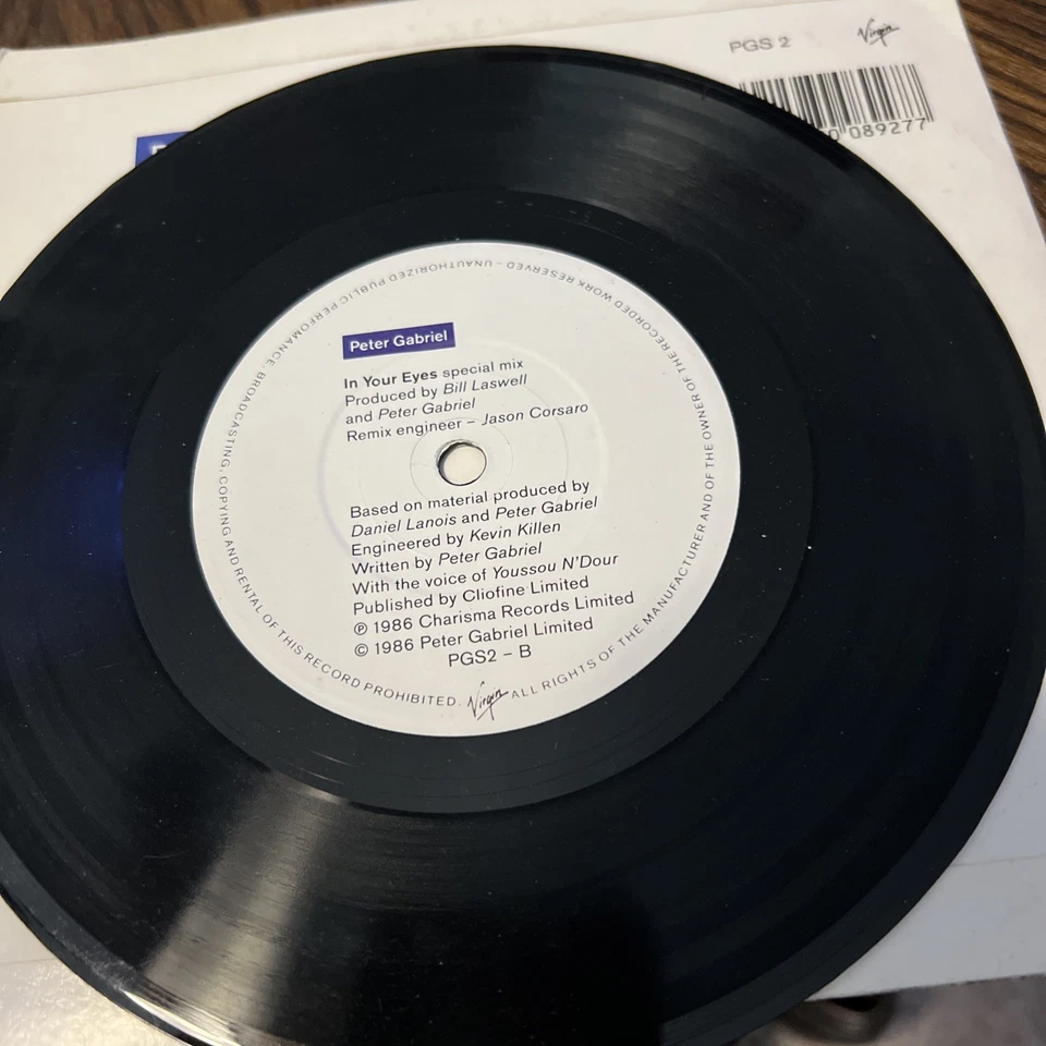 Peter Gabriel, Kate Bush ‎– Don't Give Up Virgin PGS 2 UK Vinyl 7” Pic. Sleeve - Image 3 of 4