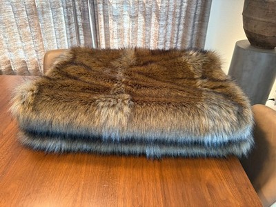 RH Ultimate Faux Fur Throws (a pair) Brown ''Kodiak Bear''