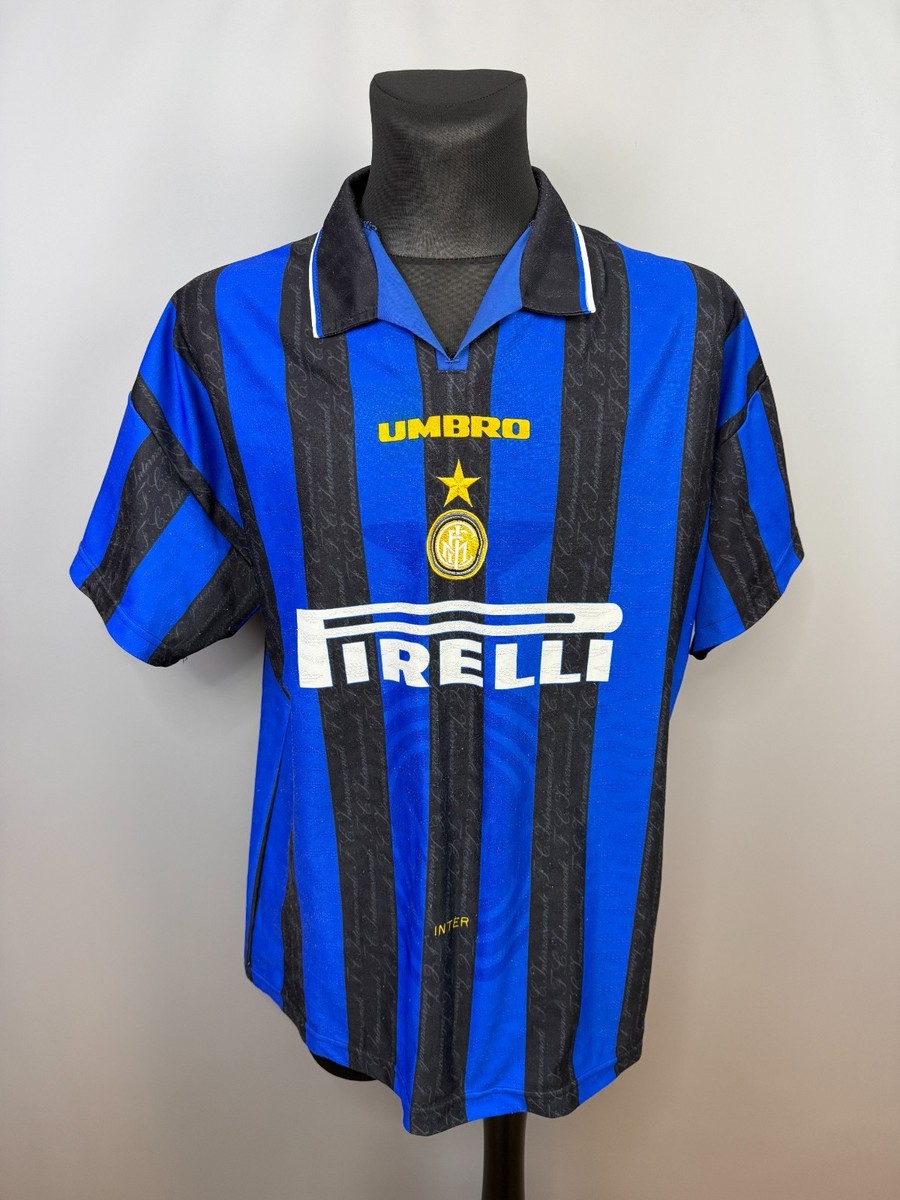 インテル アンブロ ユニフォーム エンブレム刺繍 1996-1997 M INTER MILAN 1996 1997 HOME SHIRT FOOTBALL SOCCER JERSEY UMBRO MENS