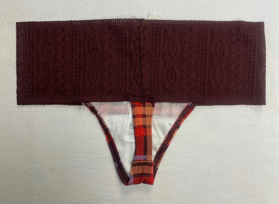 Ropa interior tanga de encaje con cable de algodón Aerie Foto 4 de 4