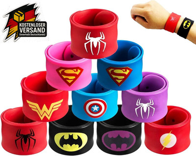 10Pcs Armband Superhelden Schnapparmband Für Kinder, Silikon Wristband Schnappar