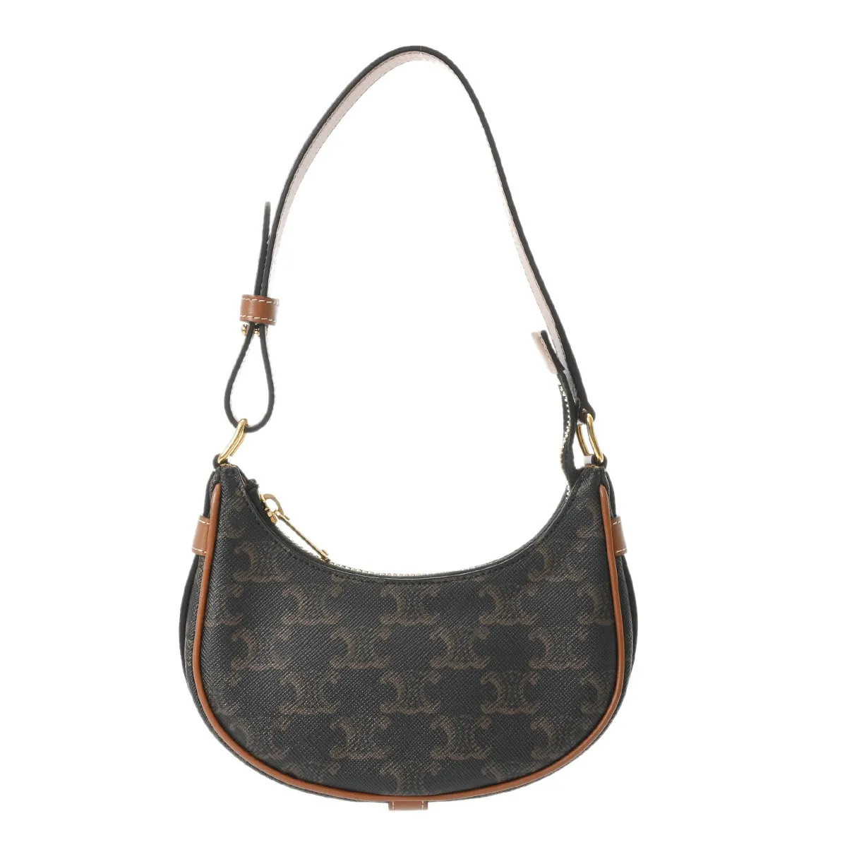 Celine AVA 104I602DS1 Shoulder Bag Canvas / Calfskin Gold #WB5066