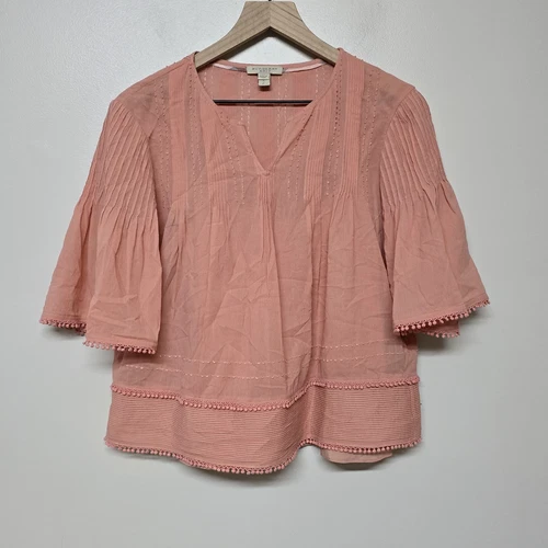 Tunica donna Burberry Brit corallo pom boho fagiano taglia S lusso
