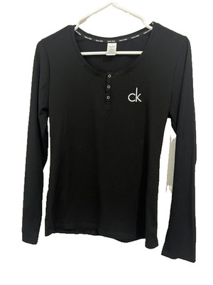 Calvin Klein PJ Sz M top Logo Poly Blend Sleepwear Top  Comfy Stretch