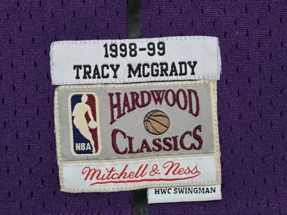 🏀 1998-99 Tracy McGrady Toronto Raptors Jersey Púrpura Mitchell & Ness Madera Dura Foto 3 de 4