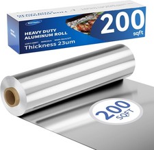 12inx200sqft Aluminum Foil Roll 23 Micron Thick Food Safe Aluminum