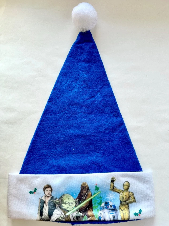 Toy Story 4 & 70s Star Wars Santa Hats Lot 3x Chistmas Holiday Blue Felt Disney - Image 3 of 4