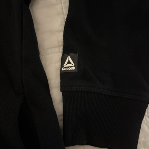Felpa donna Reebok nera super morbida girocollo con logo tasche taglia XL - Foto 5 di 6