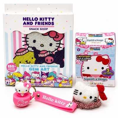Hello Kitty Gift Set Bundle Squishmallow Gem Art Toys 4pc Kids
