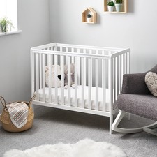 Image of Bantam Space Saver Cot White Compact Baby Cot Adjustable Base