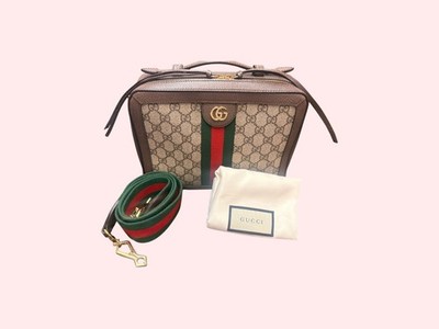 Gucci Ophidia Briefcase Medium Brown Canvas