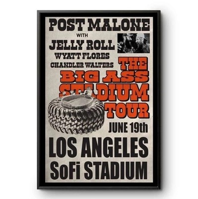 New!!!!! June 19 2025 Post Malone Los Angeles Sofi Stadium Poster, Hip