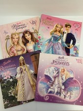 Rare Barbie Princess Storybook Lot 4 Rapunzel Princess Pauper Island Princess