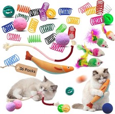 36 Pcs Interactive Cat Toys Set for Indoor Cats Kitten Toys Variety Pack Incl...