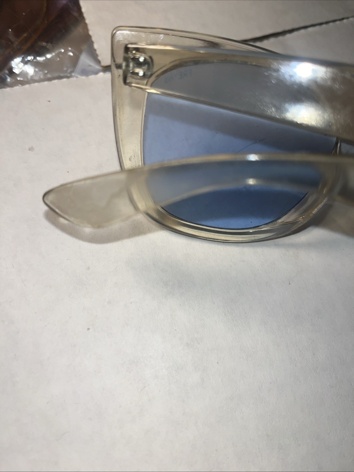 Fryers Sunglasses translucent Off White round fra… - image 11