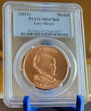 (2011) First Spouse Medal Lucy Hayes MS67 RD PCGS
