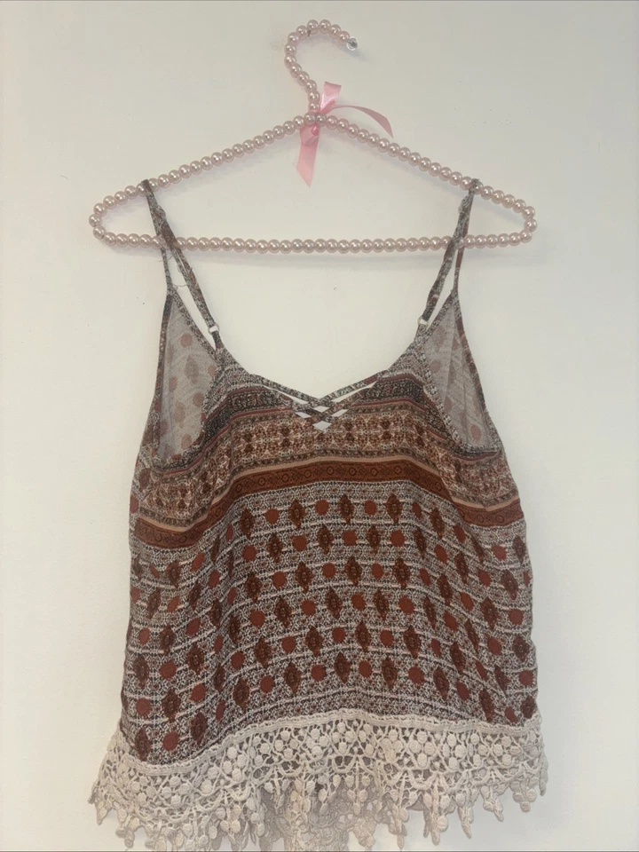 Camisola sin mangas Y2K Passport para mujer talla Lg Cottage Boho Indie Folk Azteca Foto 4 de 4