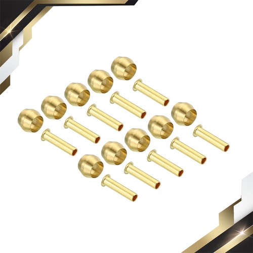 60 Pcs 4mm Tube OD Brass Compression Sleeves Ferrules Fitting Insert Support