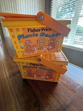 Fisher-Price Picnic Basket Toy Storage Container Orange/Yellow