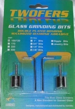 1/8" Aanraku Twofers 2 bit set - Stained Glass Grinder Bits 100/120 Regular Grit