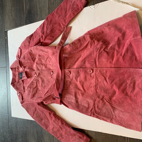 VTG B by Bernardo Womens Pink Suede Trench Sz M