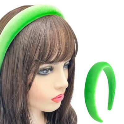 Velvet Padded Headband for Women Girls Simple Classic Alice Bright green