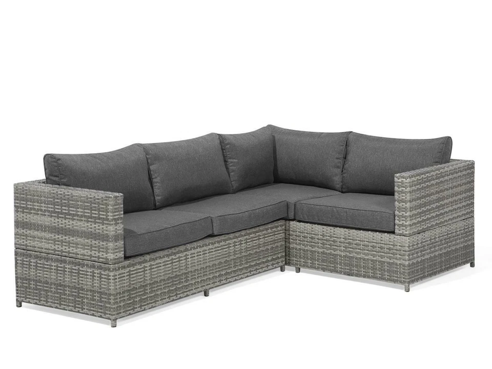 Rattan Gartenmöbel Lounge Sitzgruppe Sitzgarnitur grau anthrazit für Terrasse - Bild 3 von 4