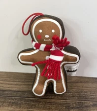 Vintage Stuffins 6" Nylon Gingerbread Man Ornament Hang Christmas Scarf