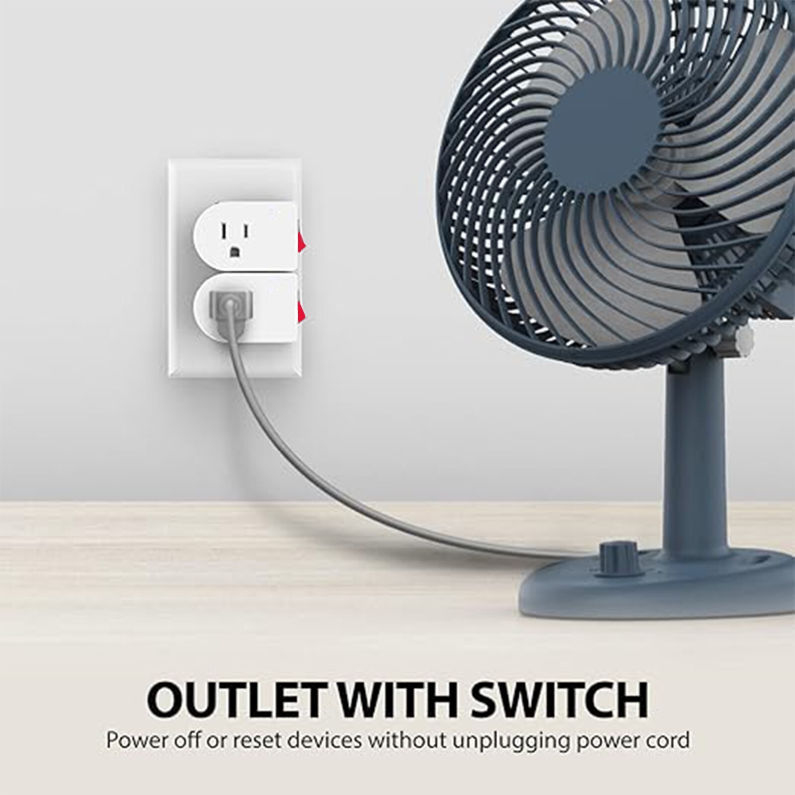 Grounded Single Outlet Power Adapter with Illuminated On/Off Rocker