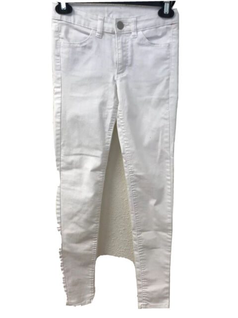 H&M Divided Skinny Jeans Pants 2 White Pockets Zip Button Stretch | eBay