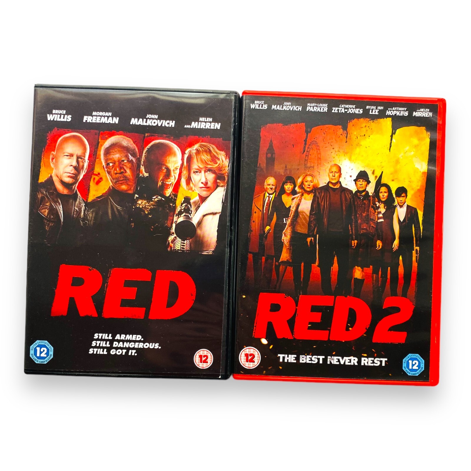 Red & Red 2  (DVD Bundle )  Helen Mirren, Bruce Willis, Morgan Freeman