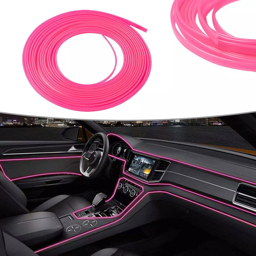 1Pc 5M Pink Car Interior Decor Atmosphere Trim strip Auto Accessories