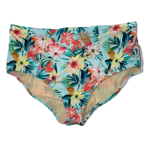 Elomi tropical floral bathing swim suit bottoms. Size 14. Green, pink