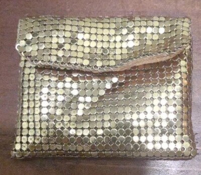 Vintage Whiting Davis gold metal mesh Coin KD