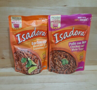 2 PAK: ISADORA POLLO CHICKEN & BARBACIA BEEF VARIETY 15z heat  serve gluten free