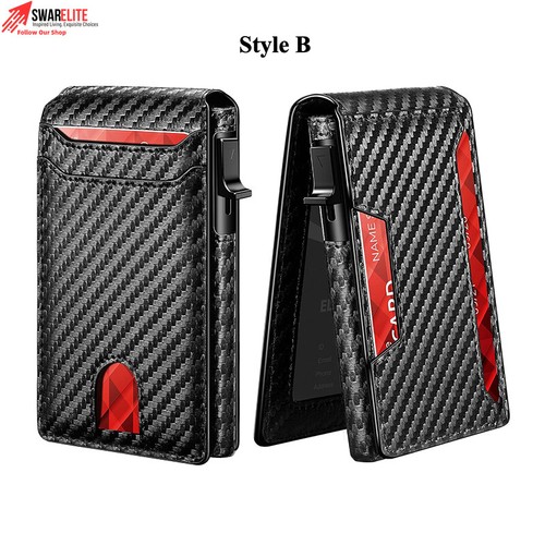 Men’s Pop-Up Card Holder Wallet – RFID Blocking, Slim Bifold with Money Clip - Picture 16 of 25