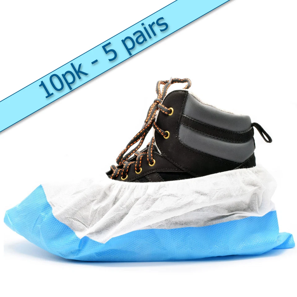 Blue/White Heavy Duty Tough Re-usable Overshoes Shoe Covers All Qties Discounts - Image 3 of 4