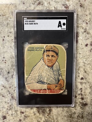 1933 Goudey Babe Ruth Card #181 Yankees Certified SGC Authentic