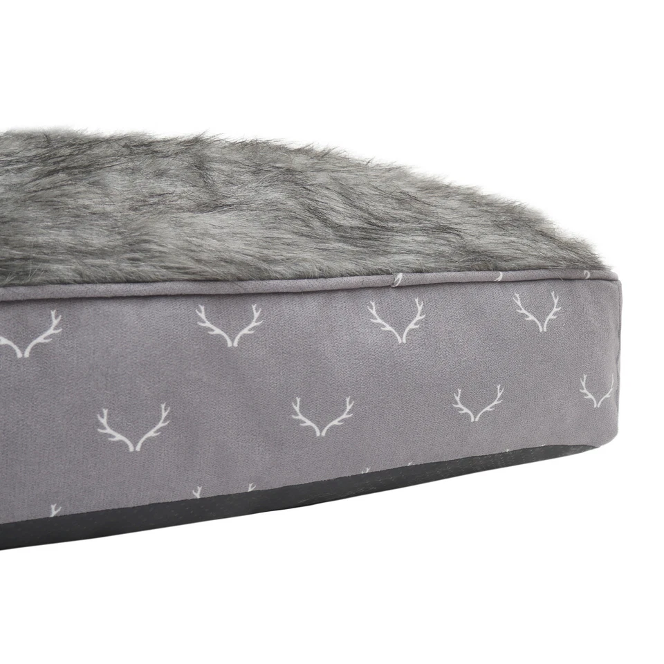 Rosewood Festive Antler Hygge Cosy Fur Lined Mattress Dog Bed - Imagem 3 de 4