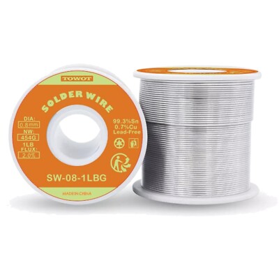 Lead-Free Rosin Core Solder Wire 0.8mm, 1lb for Efficient Electronics Soldering